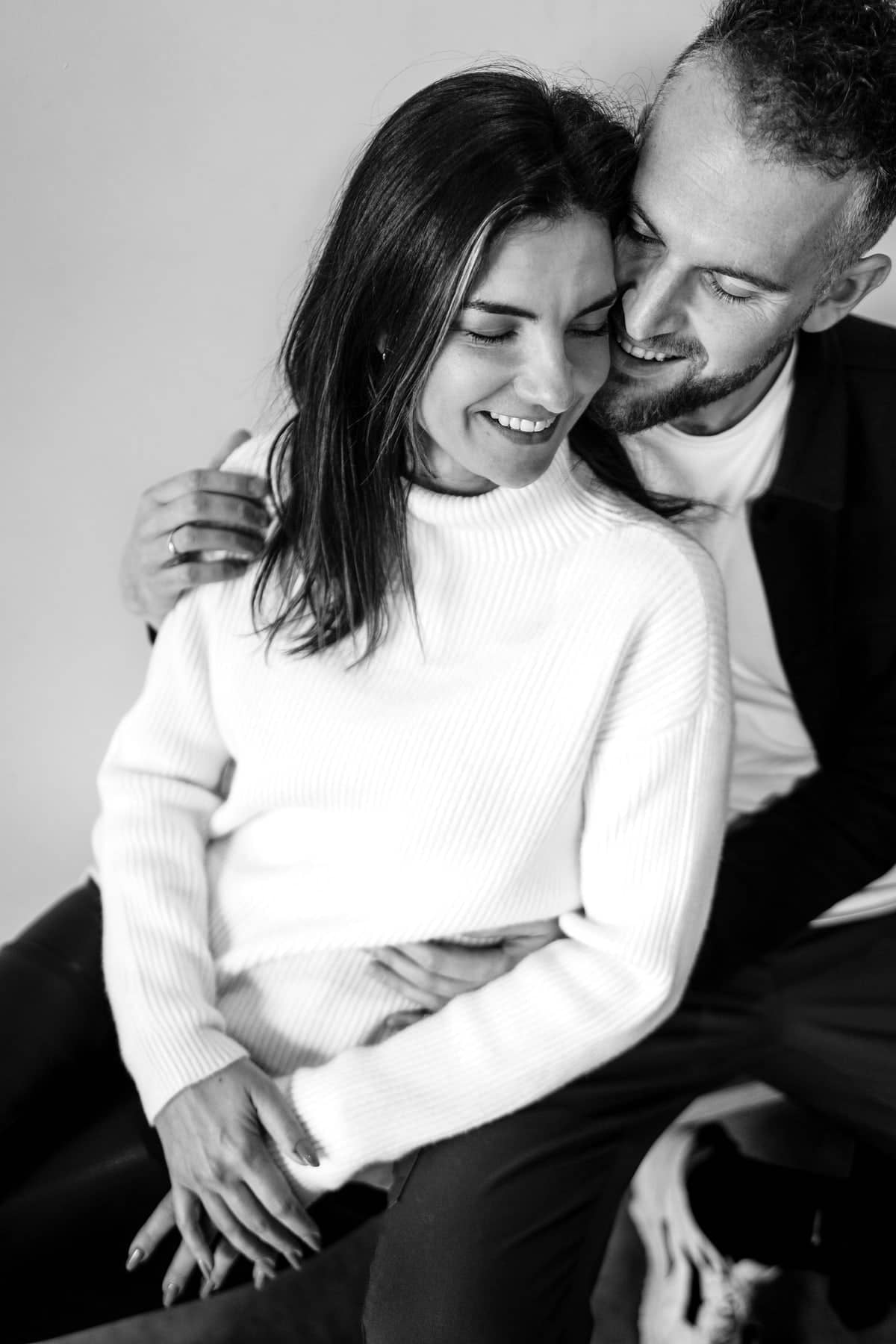 Rick with his wife Jessica (black and white)